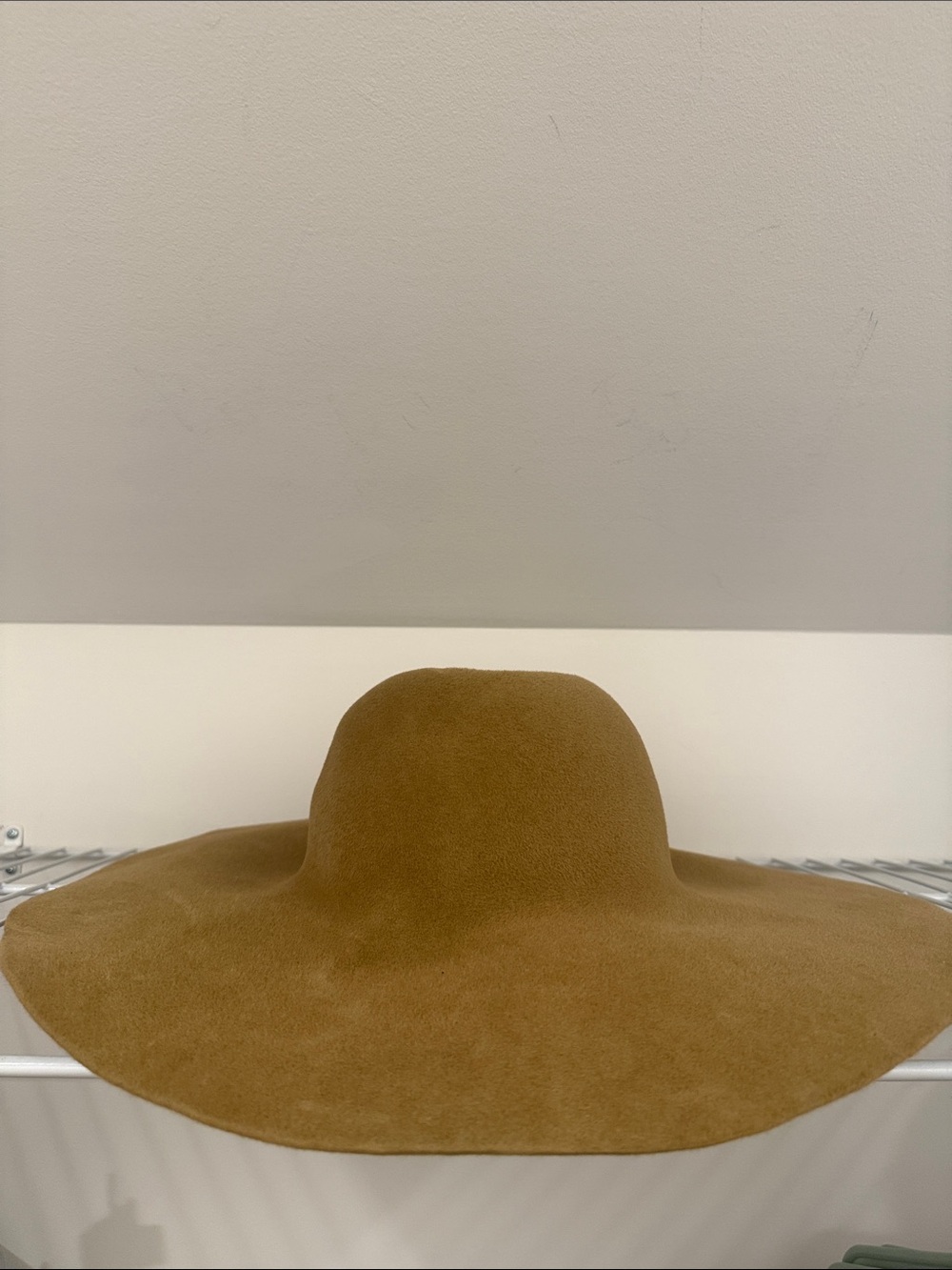 Wide Brim Felt Sun Hat - Brown
